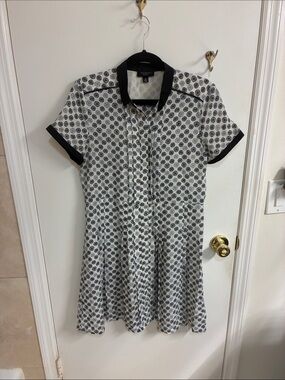 Jason Wu x Target Black  & White Printed Short Sleeve Midi  Dress Sz M